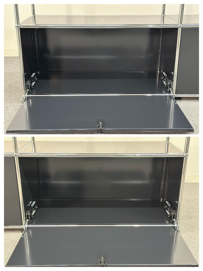 美品！正規品■USMハラー■キャビネット　2列2段　ブラック　サイドボード　黒