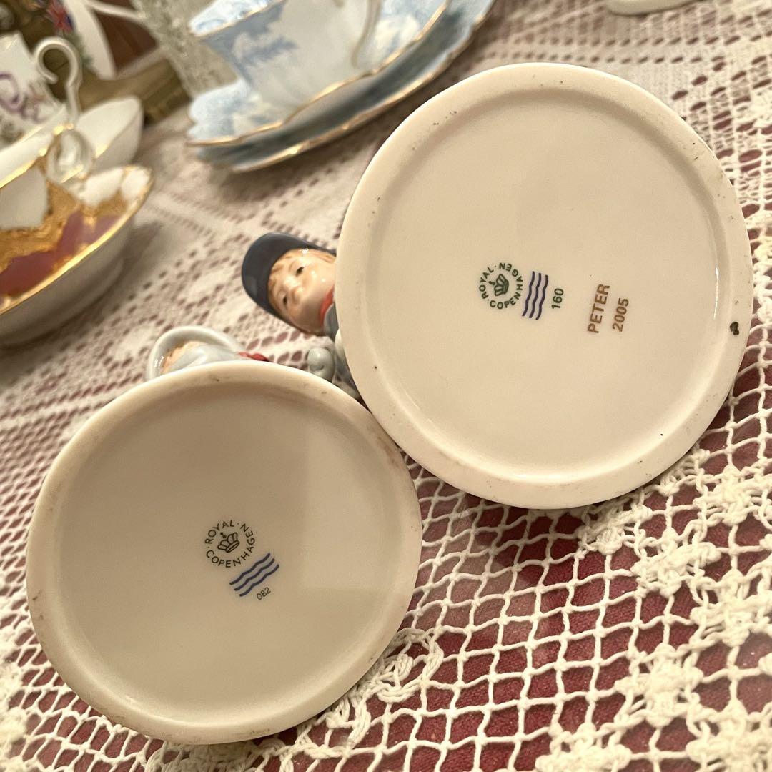 ロイヤルコペンハーゲン ピーター エマ 陶器人形 フィギュリン