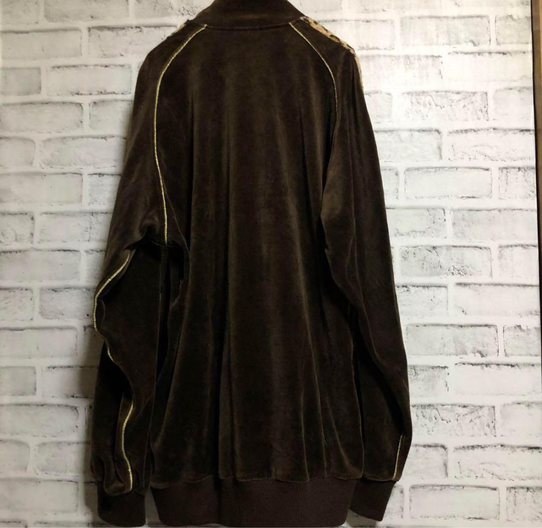 美品⭐️ビームス別注×PUMA ブラウンベロアトラックジャケット XL ヒョウ柄