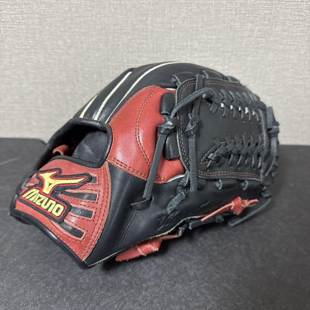 Mizuno ソフトボールグローブ 黒/赤 黒/黄 グローブ