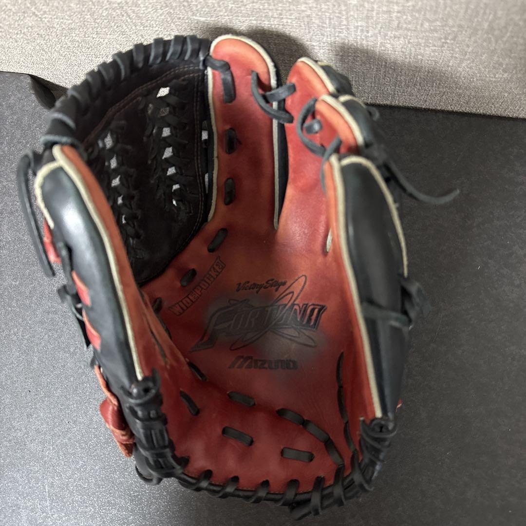 ミズノ Mizuno ソフトボール用グローブ 黒/赤 内野手 - メルカリ