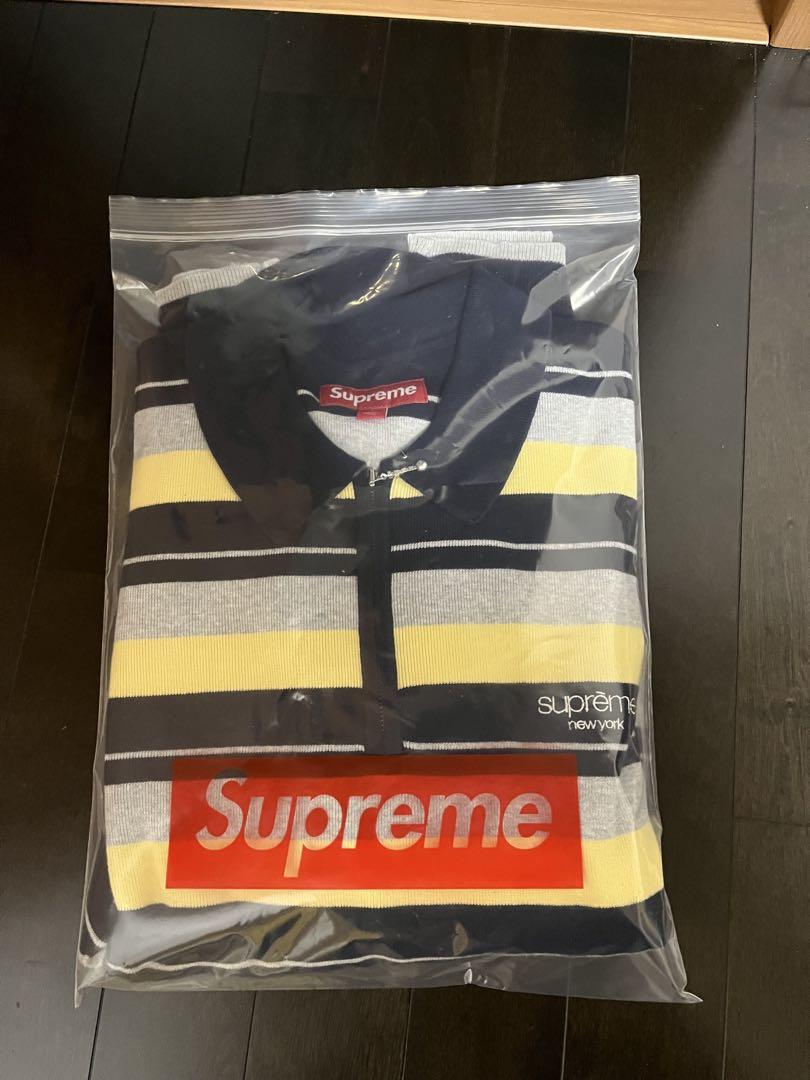 Supreme Stripe Zip L/S Polo ポロ