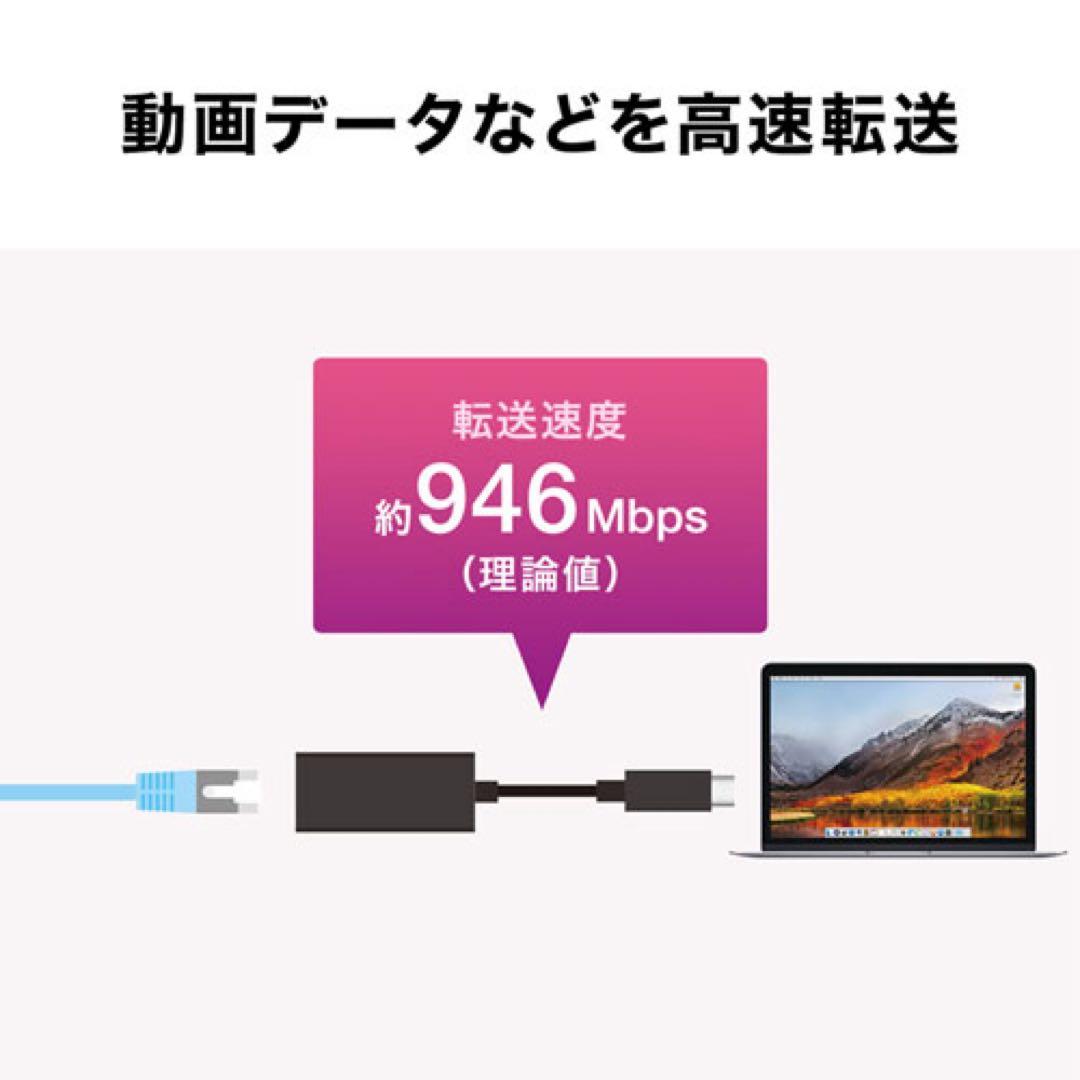 Wired LAN Adapter (USB Type-C to LAN Conversion, Gigabit Compatible)