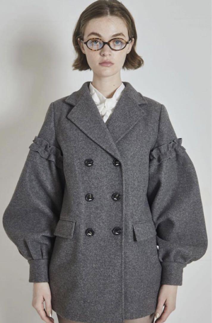epine volume wool tailored coat gray - ピーコートオンライン