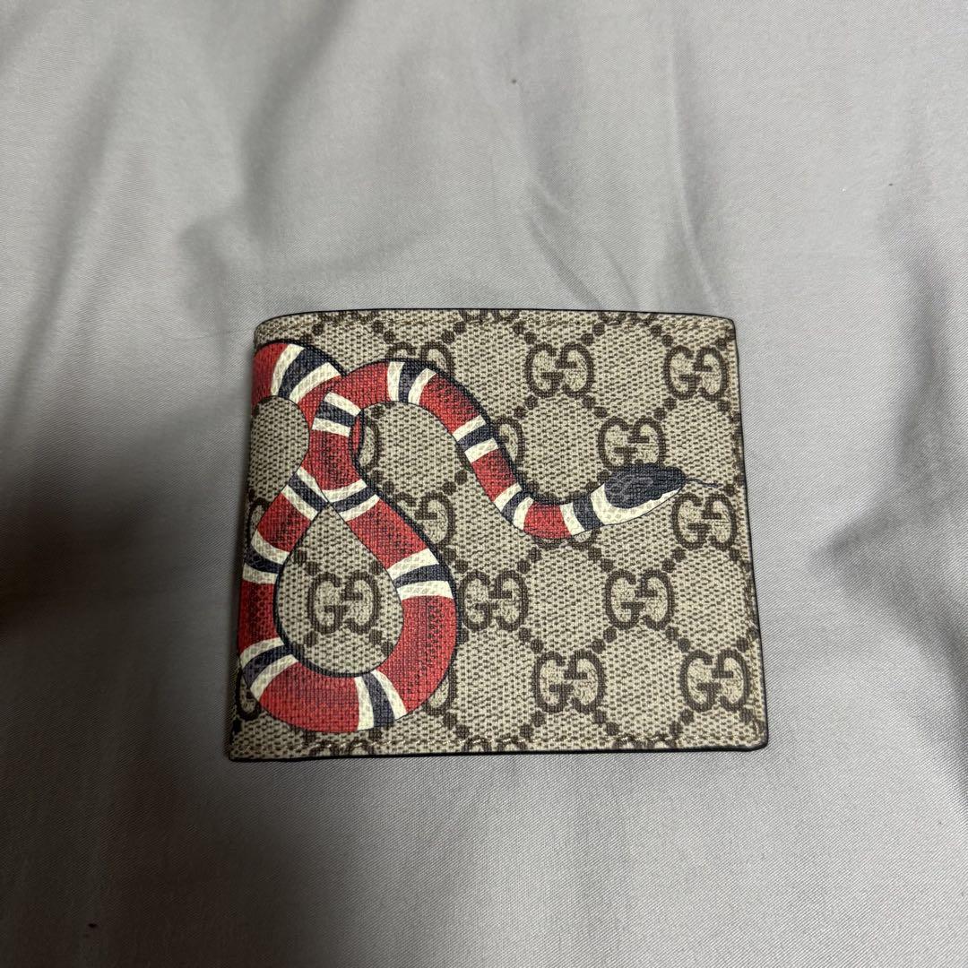 GUCCI スネークモチーフ 二つ折り財布 GGパターン