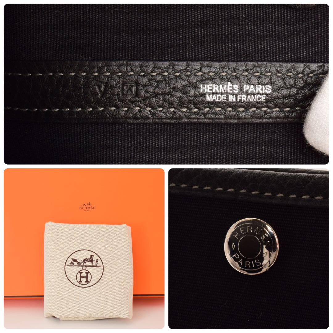 極美品✨エルメス ガーデンパーティ TPM ブラック ⬜︎K刻印 箱・保存袋付き