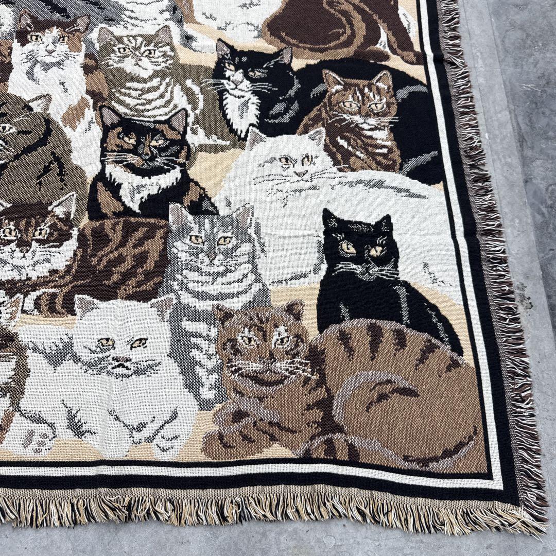 ヴィンテージ   猫　ラグ　タペストリー　カバー 楽天市場】ラグ 1.5畳 130×185cm 洗える 猫 ネコ柄 ホット