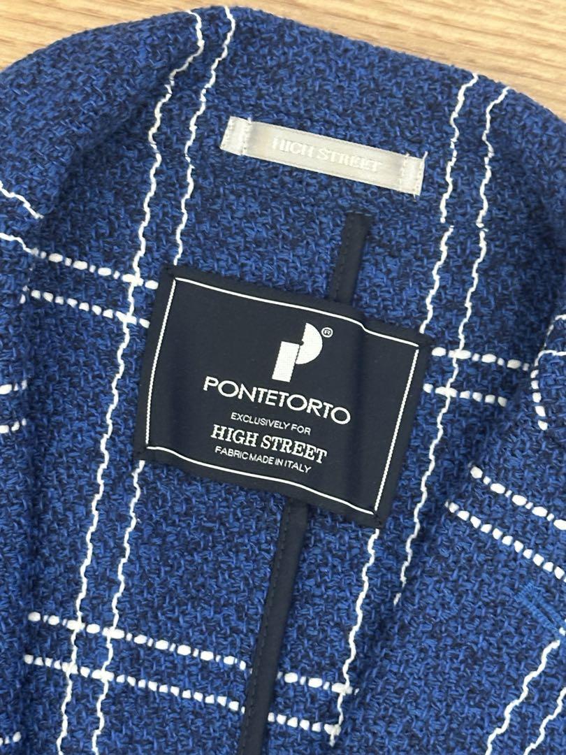 HIGH STREET PONTETORTOチェックカットテーラードジャケット