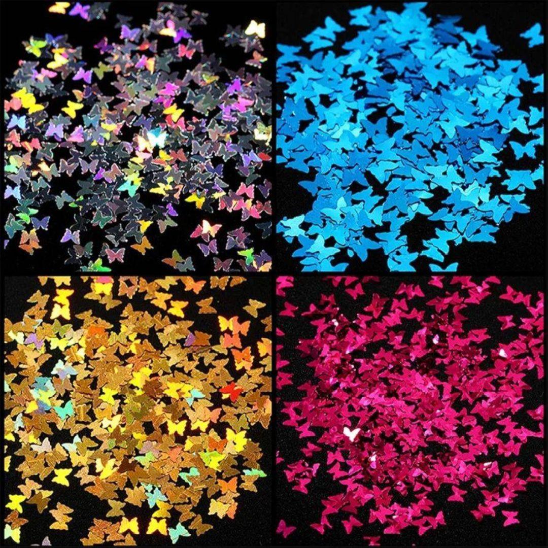 蝶 ホログラム ネイルパーツ 薄型 かわいい バタフライ ネイルホロ