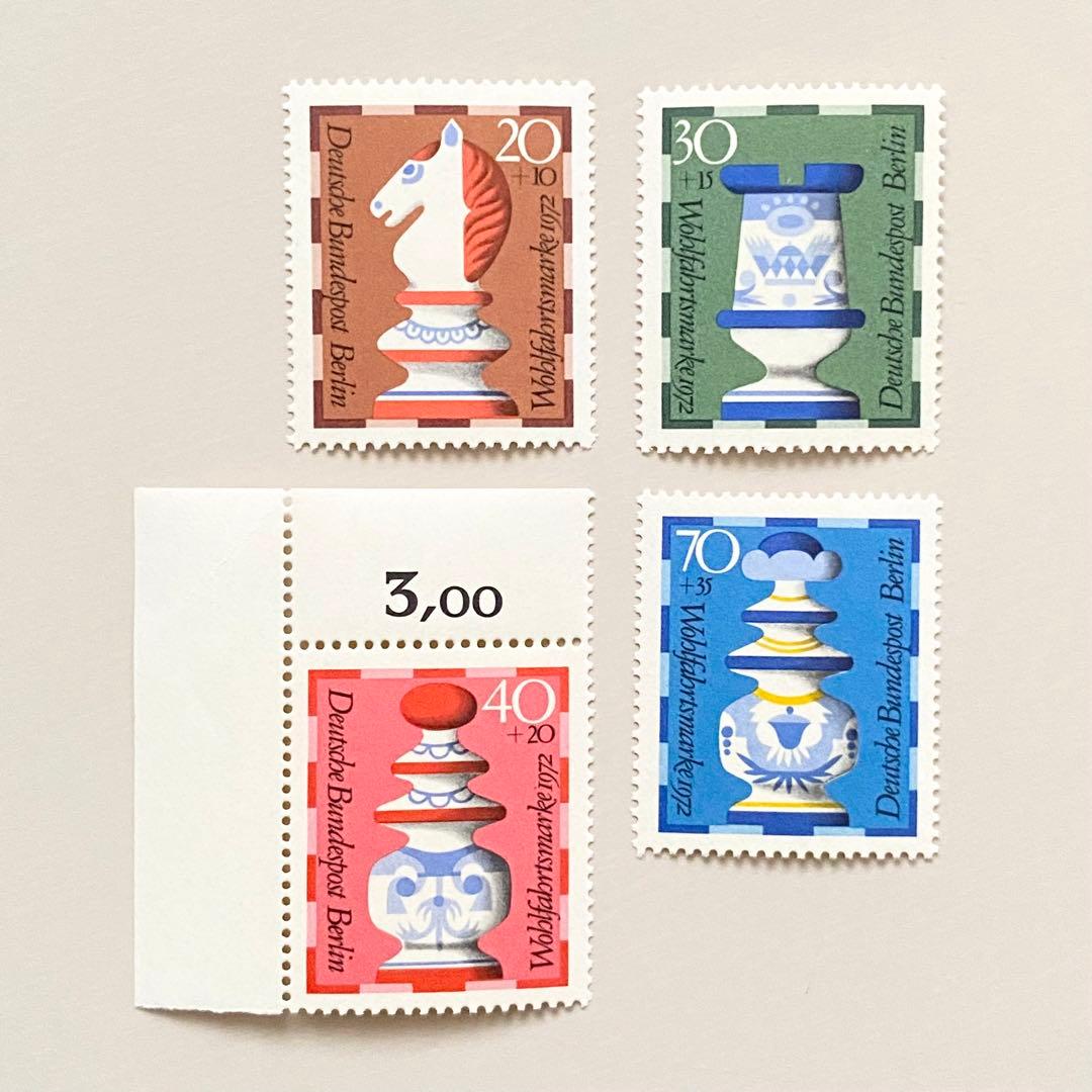 外国切手4枚（ドイツ：19世紀のチェスの駒） - メルカリ