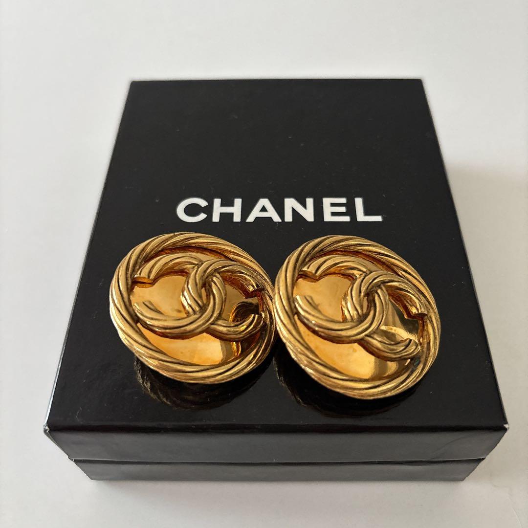 き シャネル ラウンド クリップ イヤリング ゴールド ココマークCHANEL