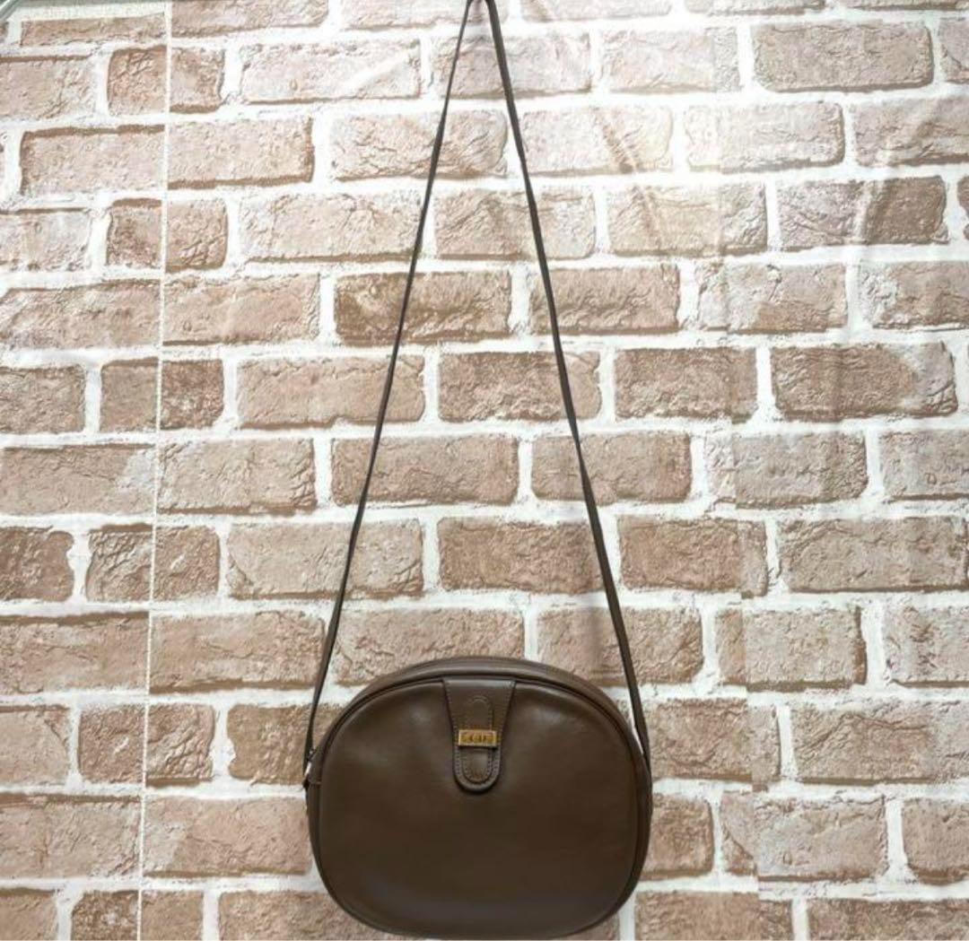 Christian Dior ショルダーバッグ トロッター 金具 レザー 茶