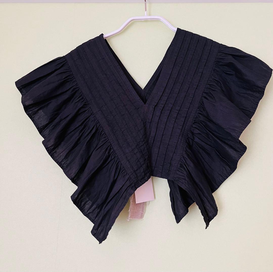 nest robe ピンタックギャザー付け襟 ブラック Fサイズ 新品