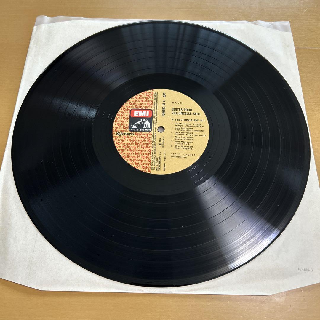 LPレコード3枚組パブロ・カザルス　バッハ無伴奏チェロ組曲全集仏盤美品