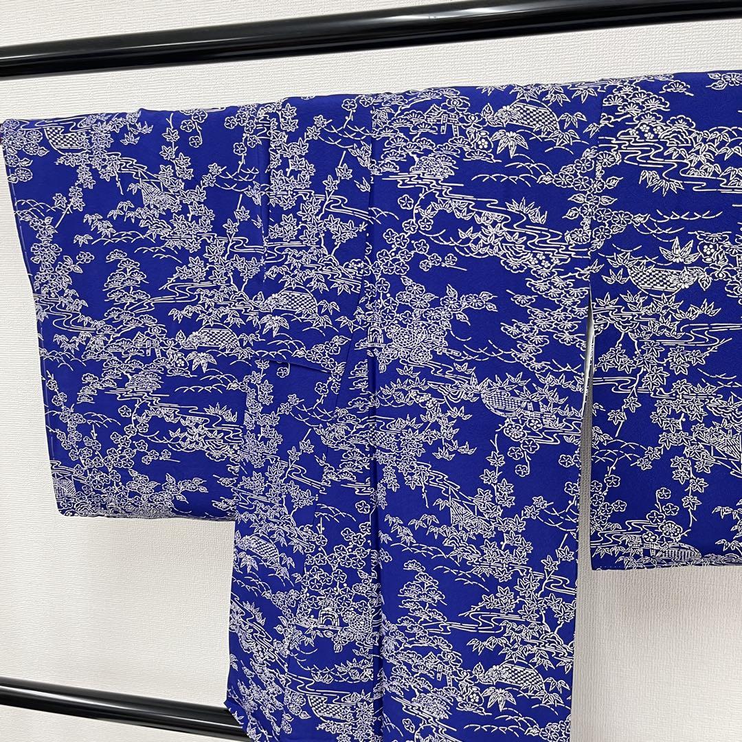 小紋 型染め 正絹 広衿 素敵なデザイン 着物 着付け i-2851