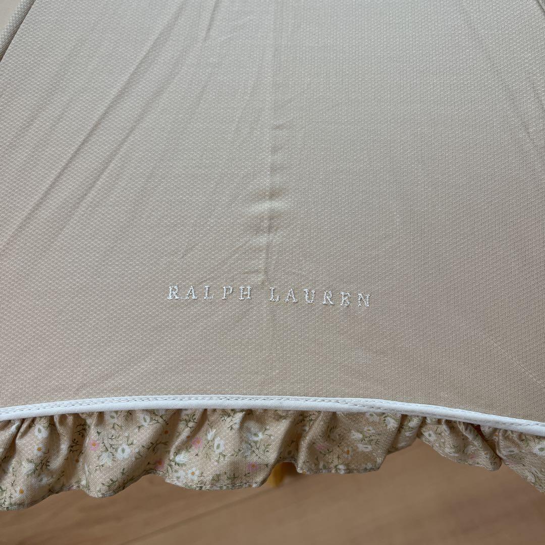 希少】RALPH LAUREN ラルフローレン 日傘 籐持ち手 フリル 白