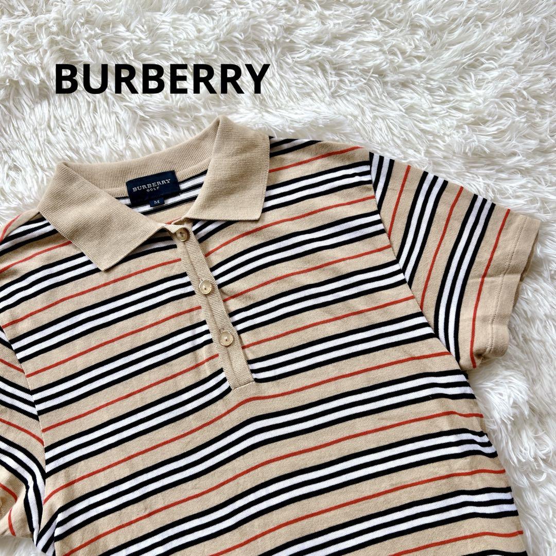 【良品】BURBERRY GOLF ポロシャツ M 半袖 バーバリー トップス