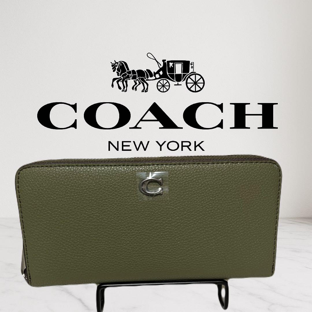本日23時まで特別価格！COACH cc489グリーン 長財布 アウトレット品