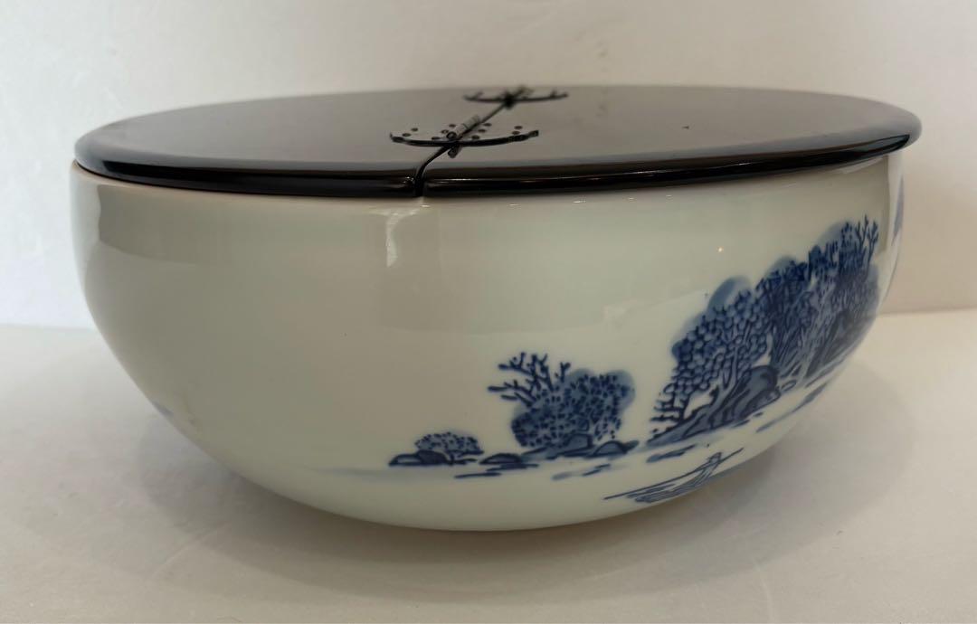 沸騰ブラドン 染付 茶道具 水指 平水指】山水 洞華苑 メルカリ - 木箱入り 工芸品