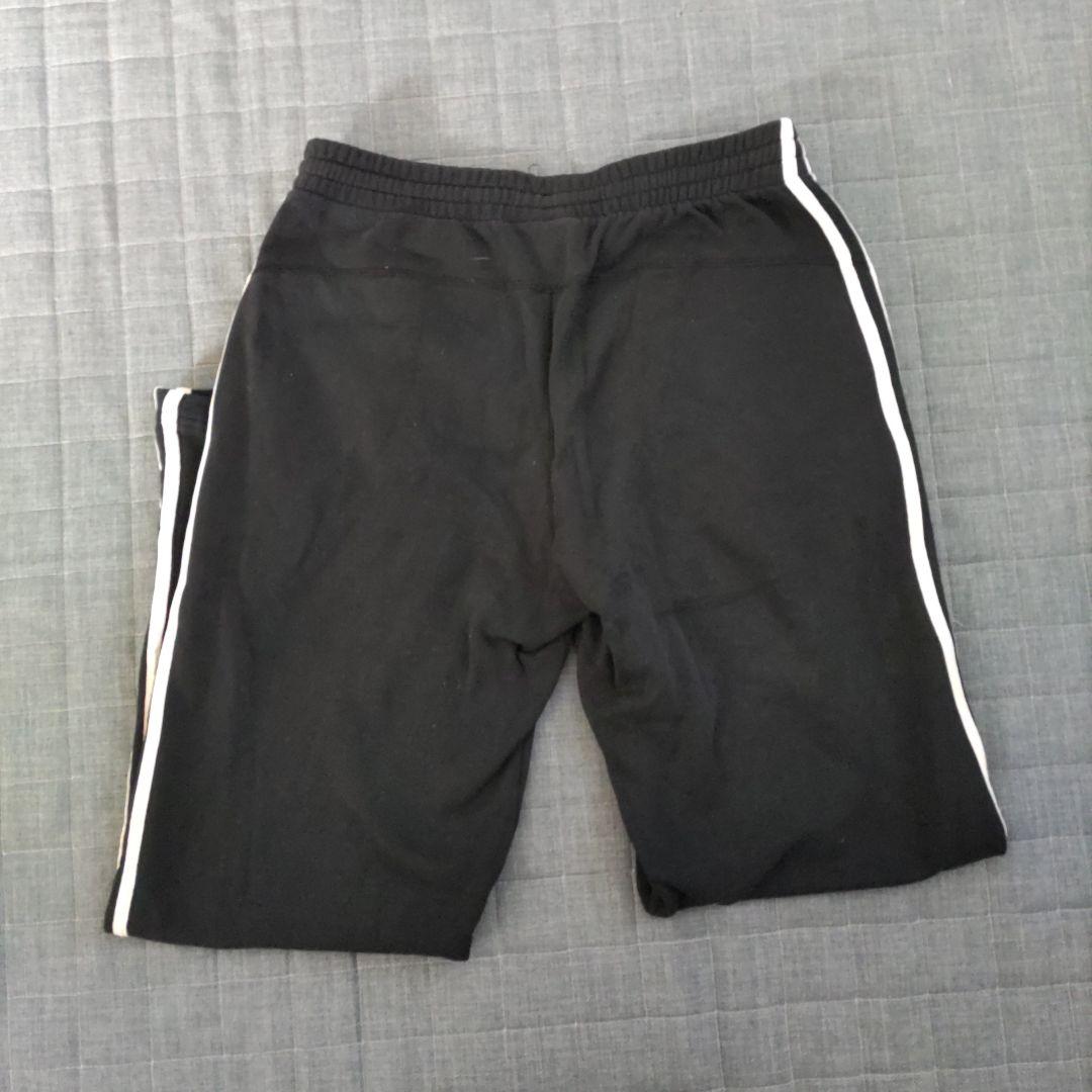 adidas ブラック スウェット上下　フルジップパーカー　3本ライン　Lサイズ