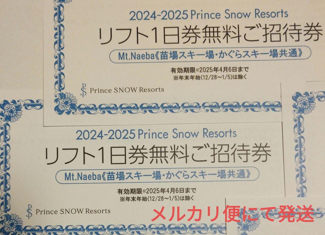 【リフト券】2025シーズンMt.Naeba かぐら1日券引2回分 2024-2025 Mt.Naeba リフト1日券 2枚セット