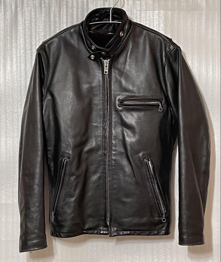 Shott ショット USA製 141 レザーライダースジャケット 黒 34