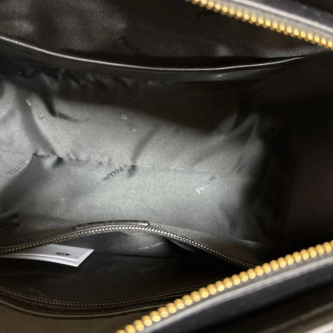 ポリーニ 2way ハンドバッグ 牛革 黒 未使用 ポリーニ 2way ハンドバッグ 牛革 黒 未使用