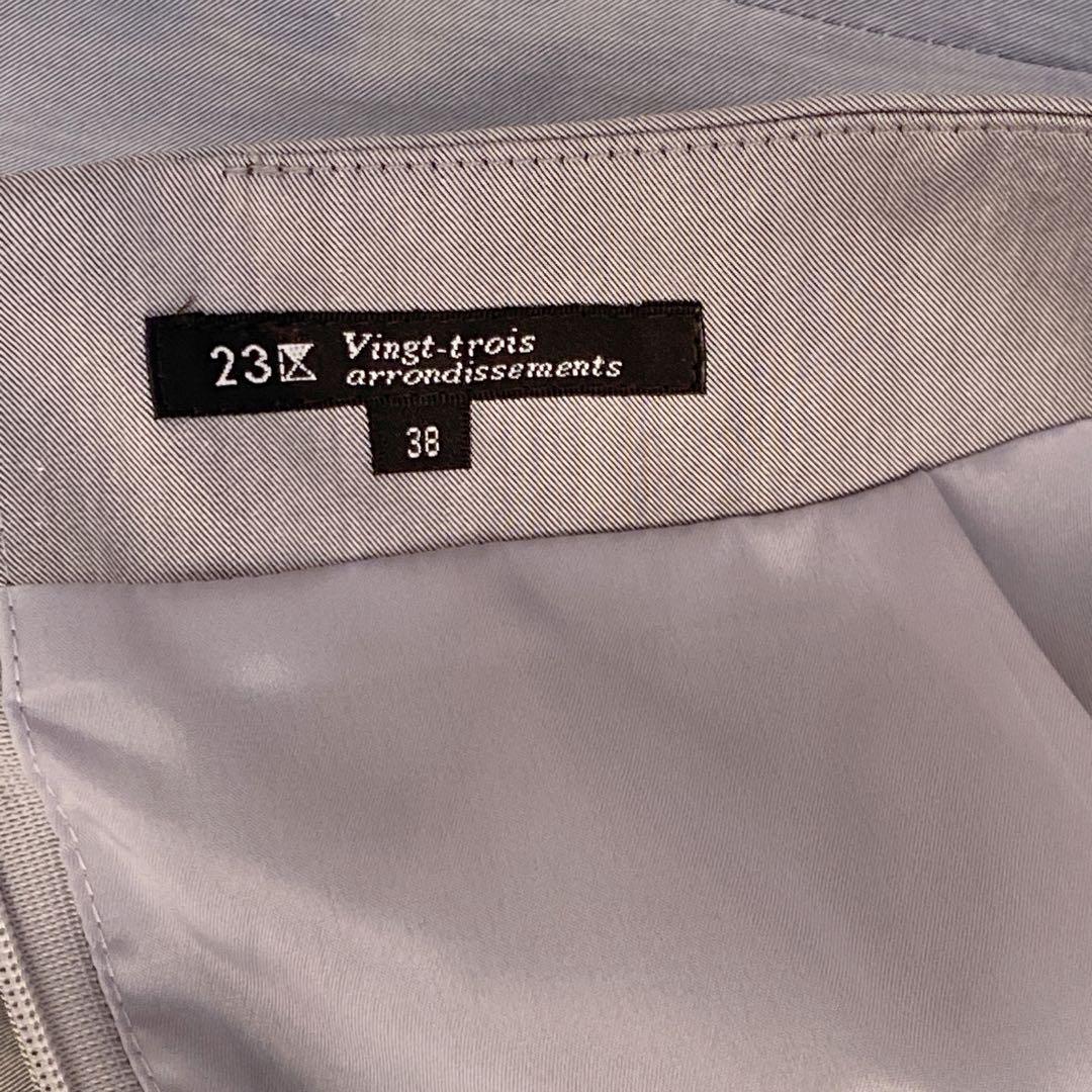 【スリーピース】23区　スーツ　パンツ　スカート　3点セット　グレー　ストレッチ