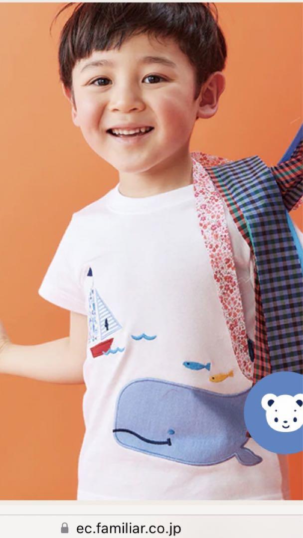 ファミリア　Tシャツ  90  テリア　ファミちゃん　半袖　90  幾何学模様