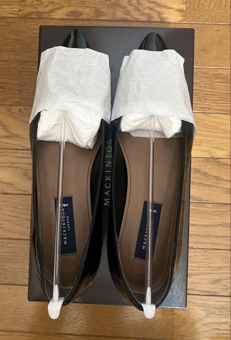 MACKINTOSH ブラック ポインテッドトゥパンプス 22.5cm
