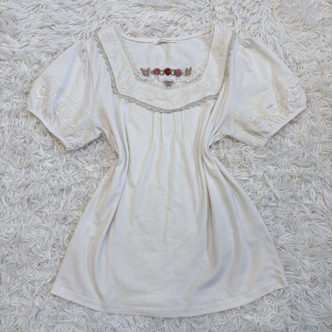 メルカリ便♡axes femme♡アクシーズファム♡花柄レース　半袖　カットソー メルカリ便♡axes femme♡アクシーズファム♡花柄レース 半袖