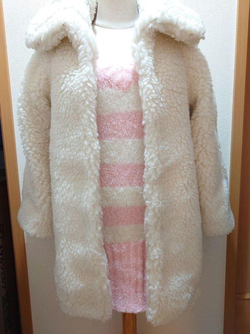 LIZLISA　モコモココート・ニットワンピース・ニット帽子セット