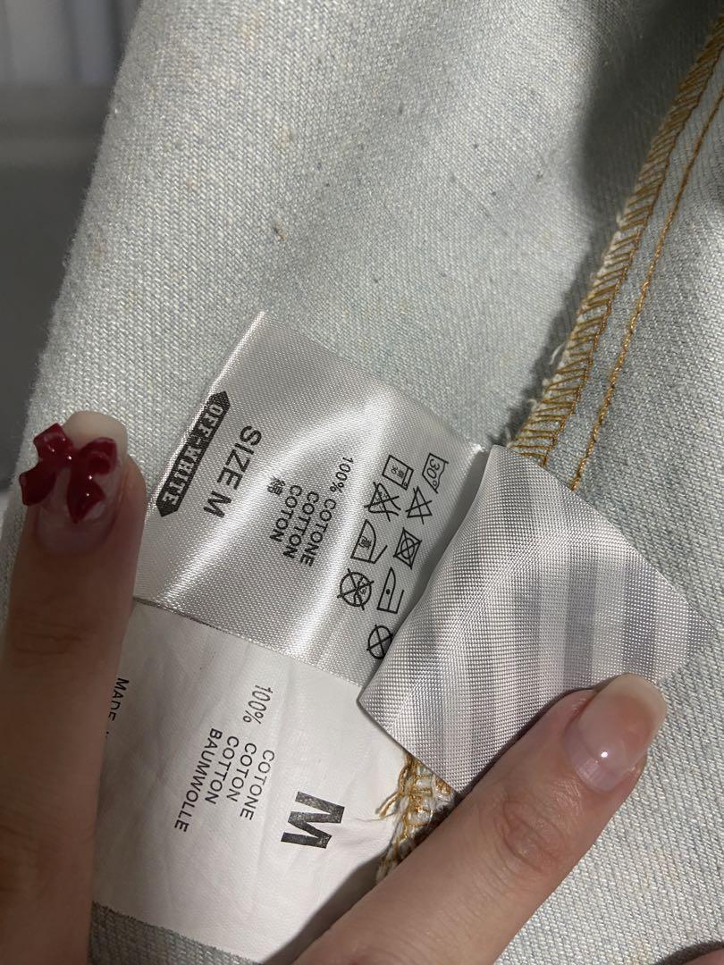 OFF WHITE ライトブルー デニムジャケット 古着