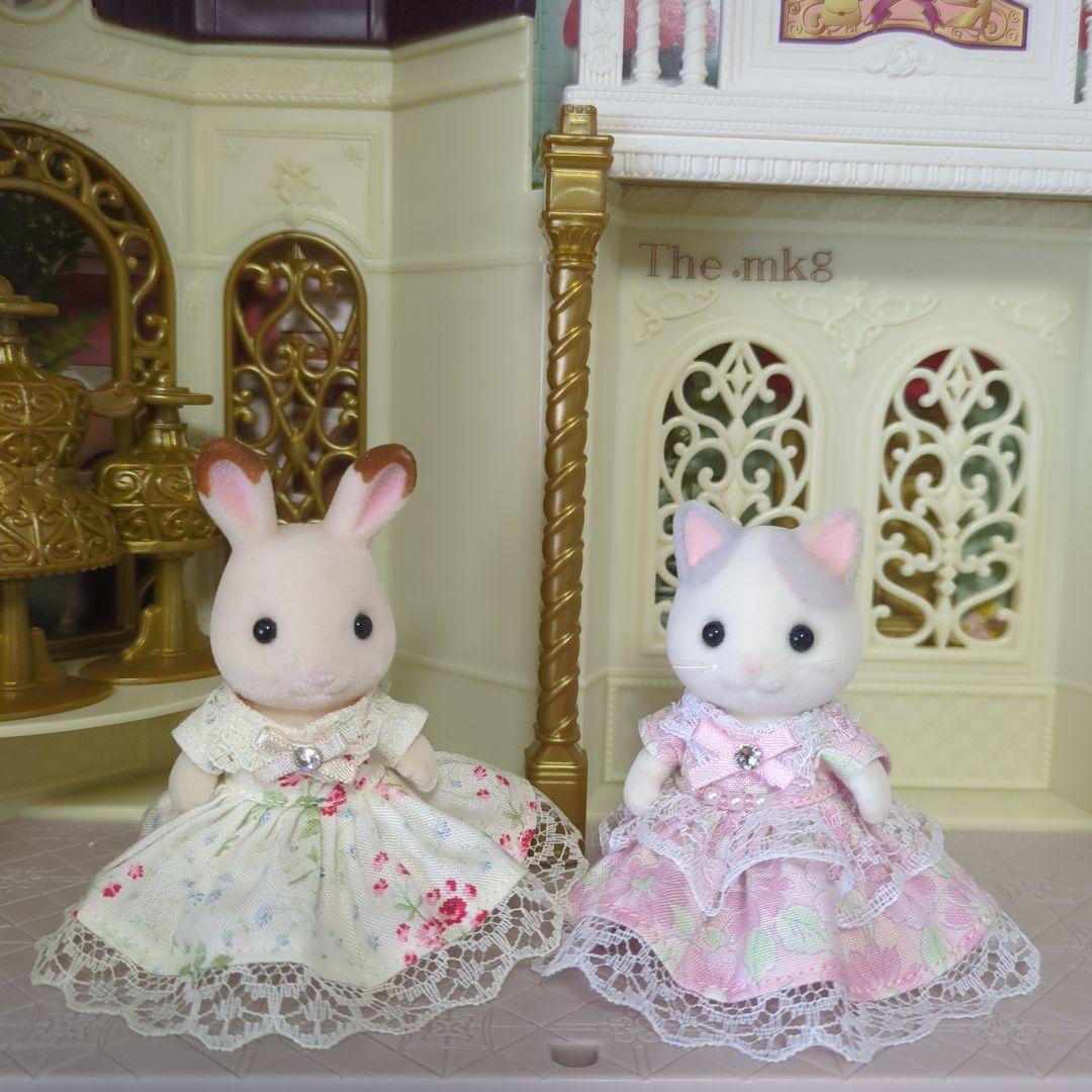 小花柄アイボリードレス 女の子サイズ シルバニア ハンドメイド