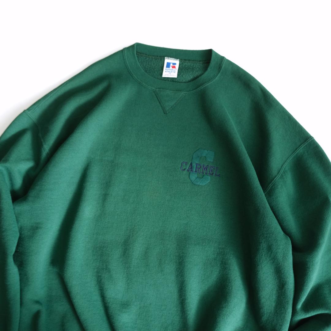 ラッセルアスレチック USA製90s 刺繍ロゴ スウェット 緑短丈ゆる