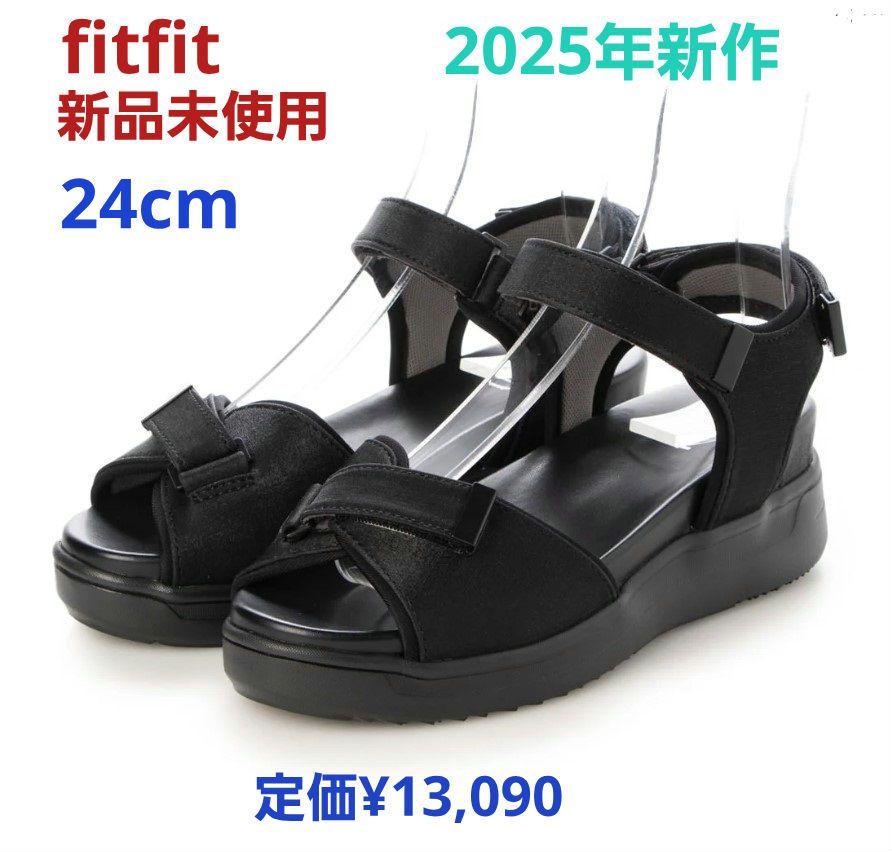 fitfit 新品未使用24cm ◆ビジューLITEサンダル （ブラック)