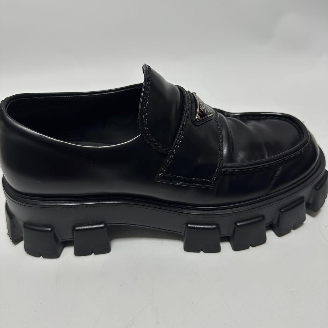 PRADA ローファー モノリス ブラッシュドレザー 8 1/2(27.5cm