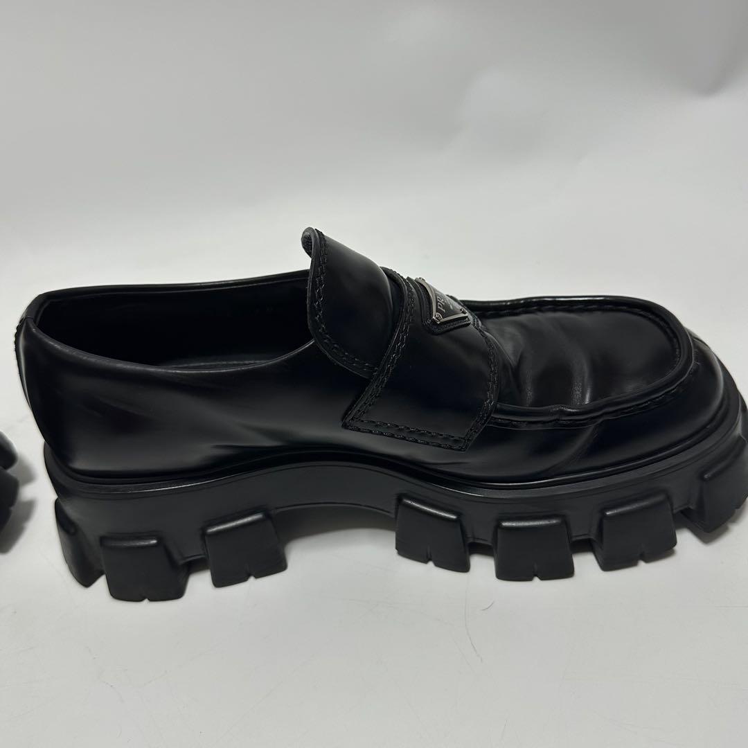 PRADA ローファー モノリス ブラッシュドレザー 8 1/2(27.5cm
