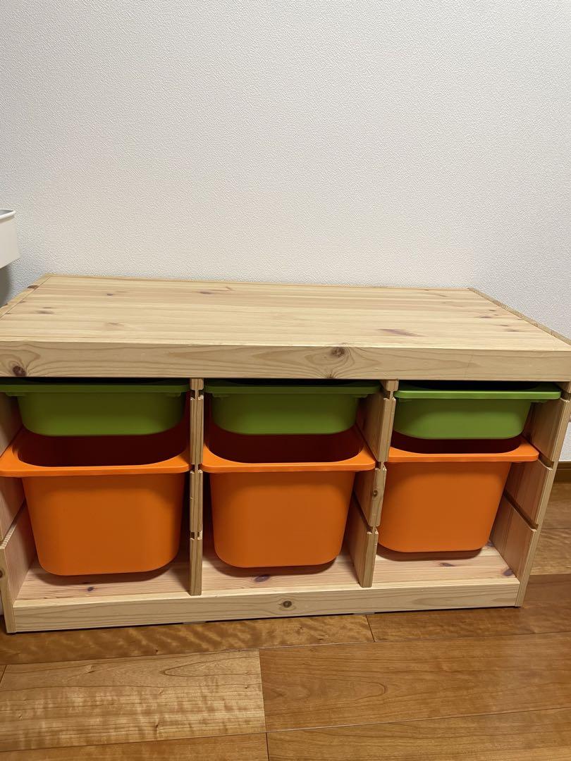 IKEA イケア　トロファスト　木製収納ラック オレンジ・グリーン 6個
