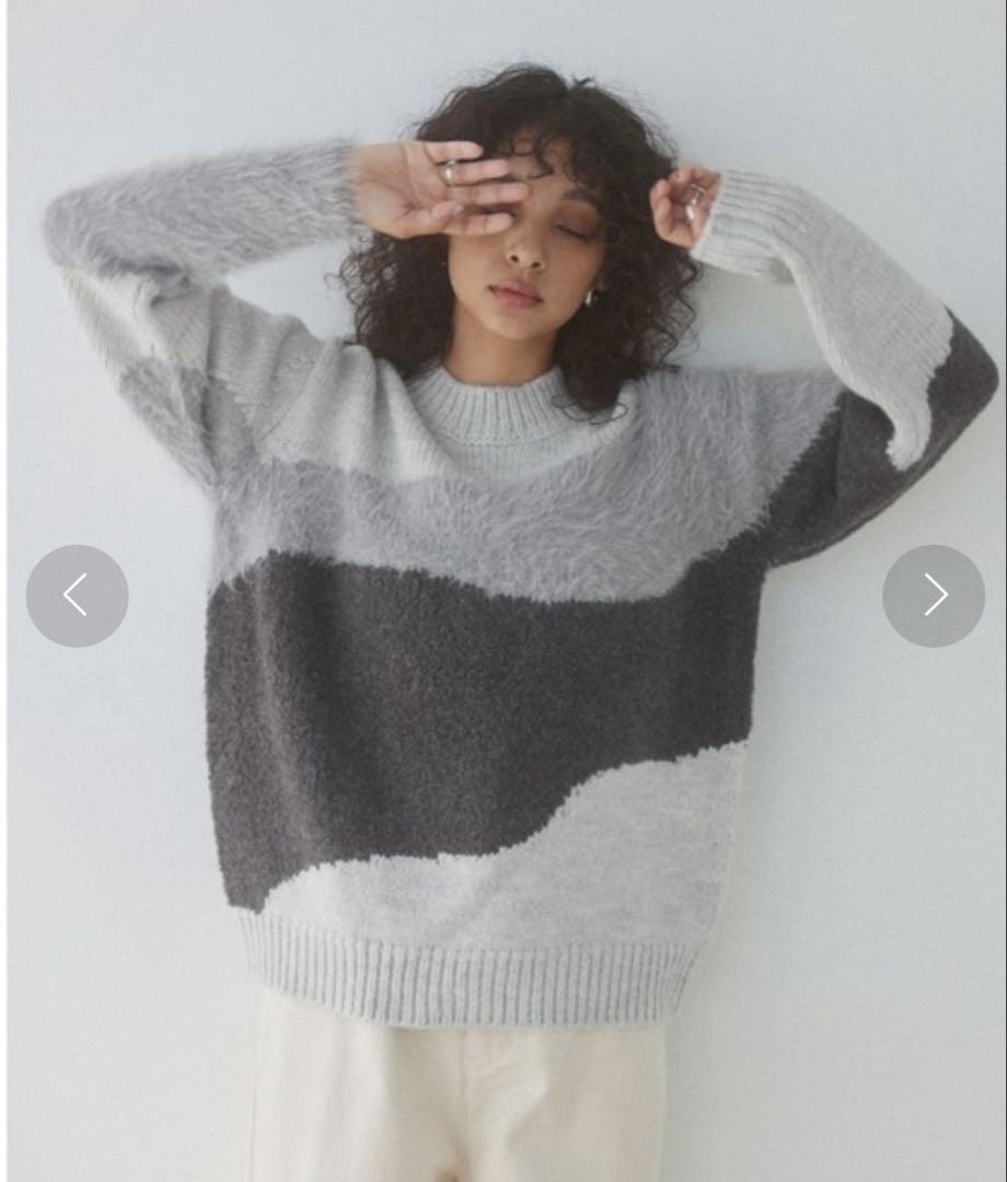 ☆Crew Neck Intarsia Knit Top☆ALEXIA STAM