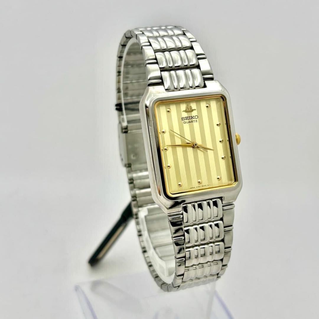 新品電池】 SEIKO セイコー メンズ 腕時計 スクエア シルバー