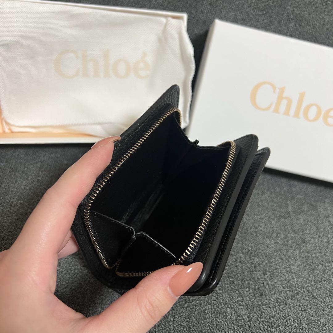 Chloé★ブラックレザー二つ折り財布★新品 未使用】Chloé ブラック 二つ折り財布