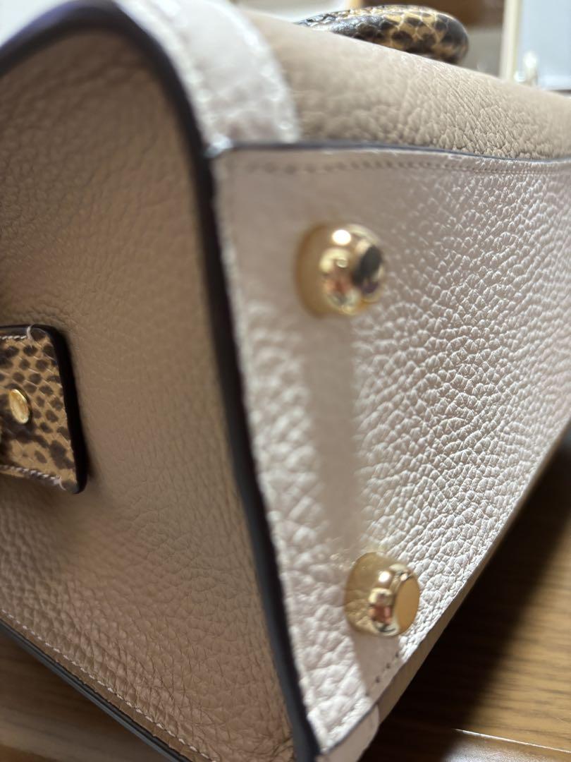 ［美品］COACH コーチ パイソン型押しレザー 2WAY トート ショルダー