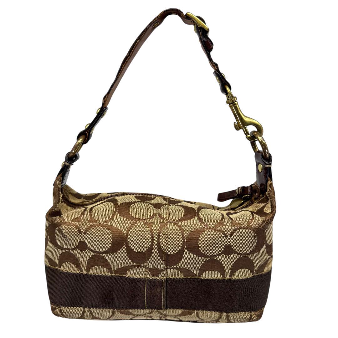 美品 COACH ハンドバッグ シグネチャー ワンショルダー キャンバス