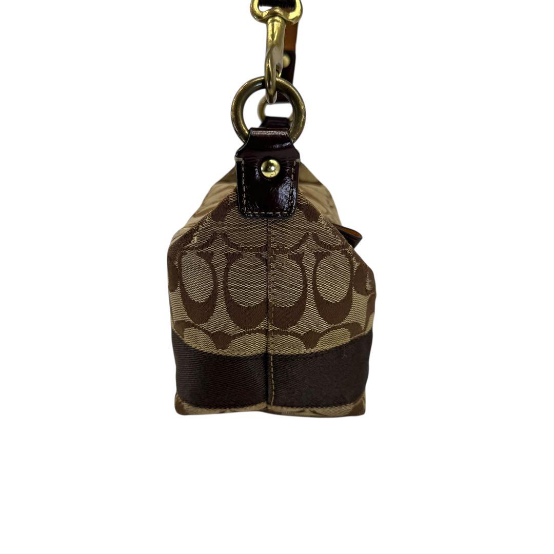 美品 COACH ハンドバッグ シグネチャー ワンショルダー キャンバス