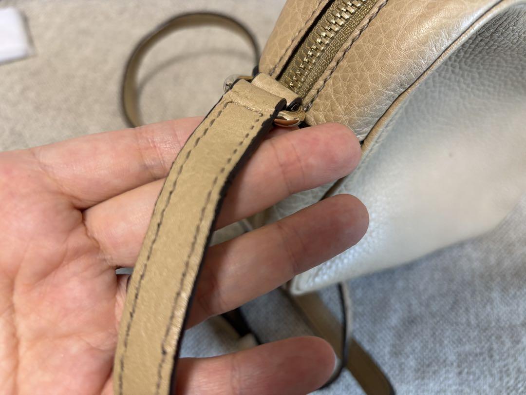 ベージュレザーショルダーバッグ SOHO