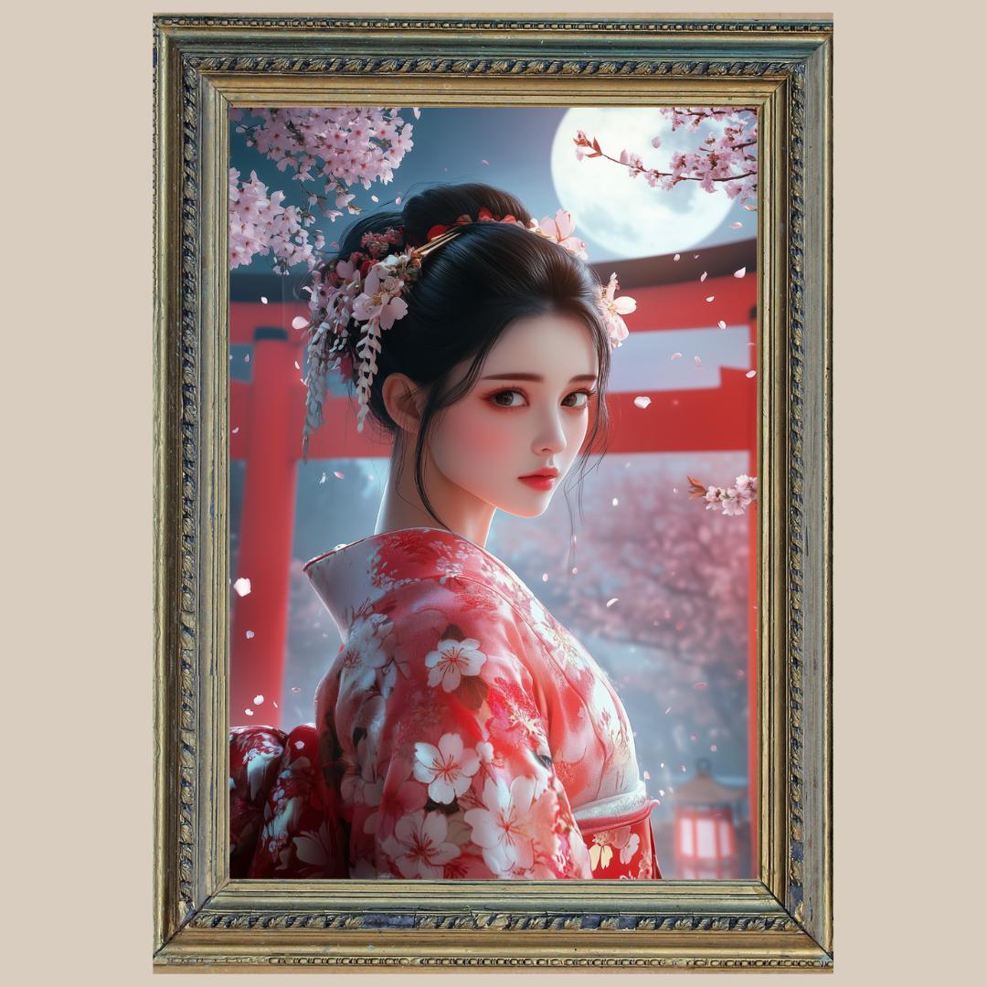 人気ショップ 癒しの女神✨和の月姫 ✨ No.2【 開運•風水•絵画風•ヒーリング 絵画