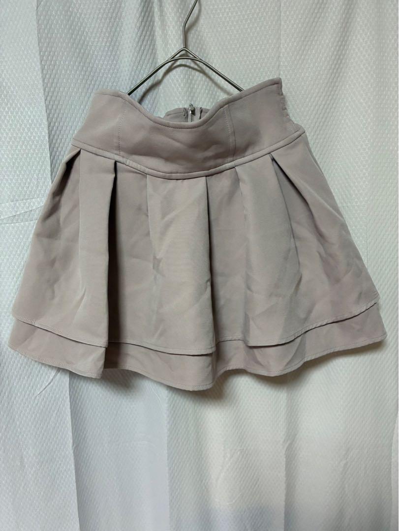ミシェルマカロン 美脚スカート ベージュ ブラウン