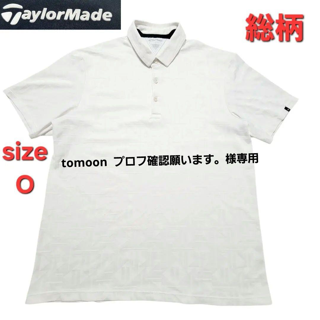 TaylorMade ホワイト ポロシャツ サイズO 型押し地模様 総柄