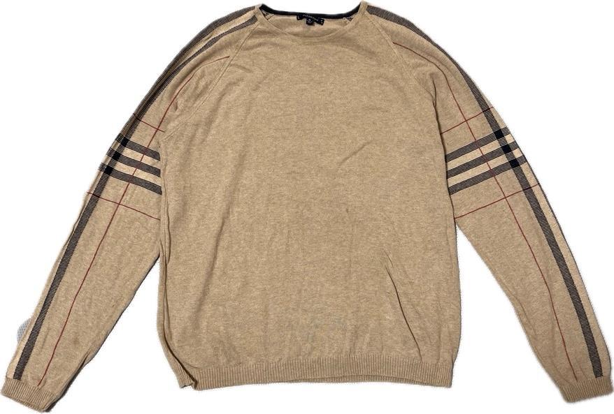 美品BURBERRY ロンドン ニット セーターメッシュ×ノバチェック BURBERRY バーバリー ロンドン ニット サイズM ノバチェック柄